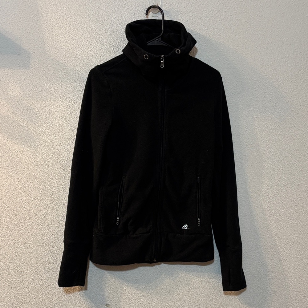 adidas Women's Black Zip Up Fleece Hoodie